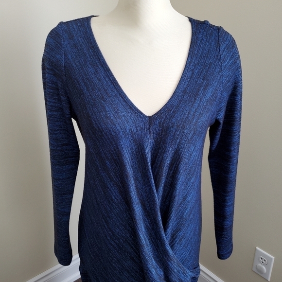 Brenda Beddome Blue Front Faux Wrap Dress Size 12 - Picture 2 of 8